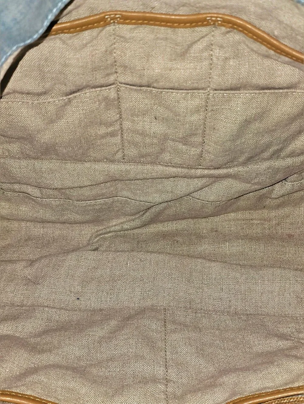 Michael Kors Denim Tote with Tan Leather Trim